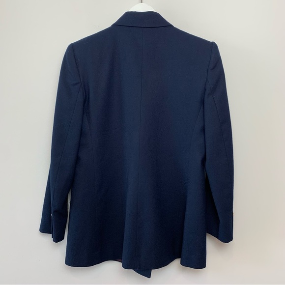 Vintage 80s 90s Talbots Blazer Double Breasted Gold Buttons Navy Blue 4P Wool - Picture 4 of 11